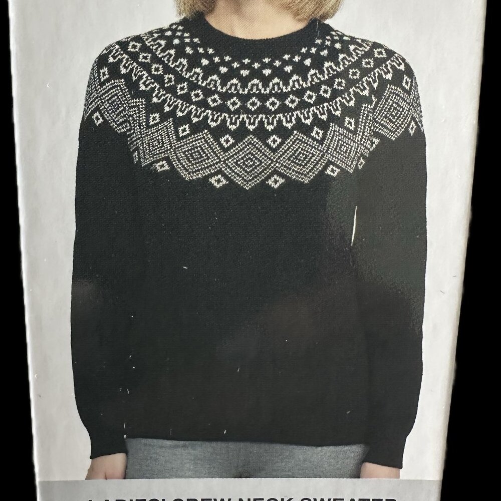 Sunice Stormpack black knit crew neck sweater NWT cotton wool blend